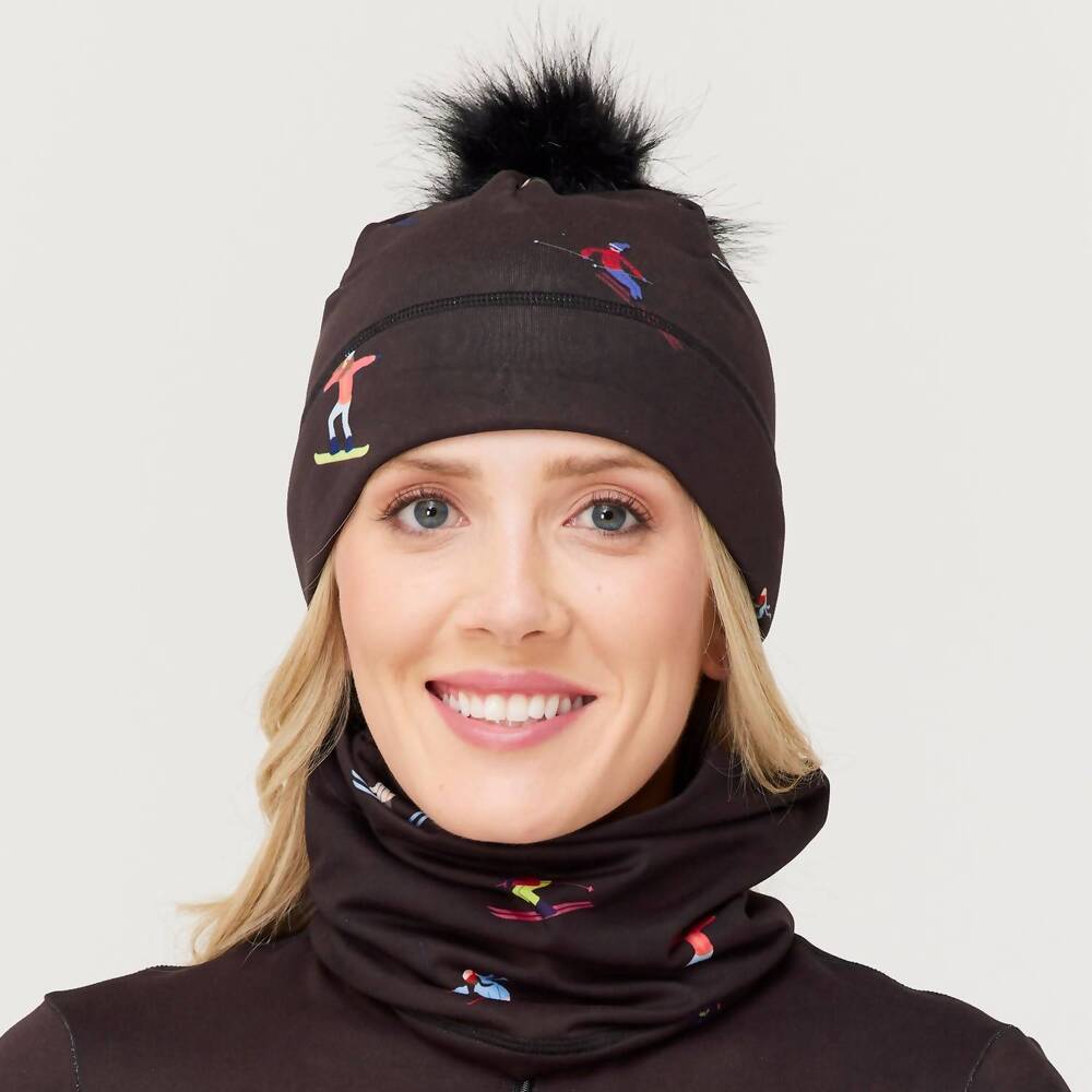 NEW KRIMSON KLOVER illustrated beanie in multi skier black